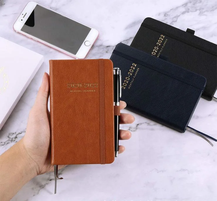 2022 Custom Luxury Hardcover A6 Agenda Monthly Diary Notebooks Wedding Planners with Pen Holder